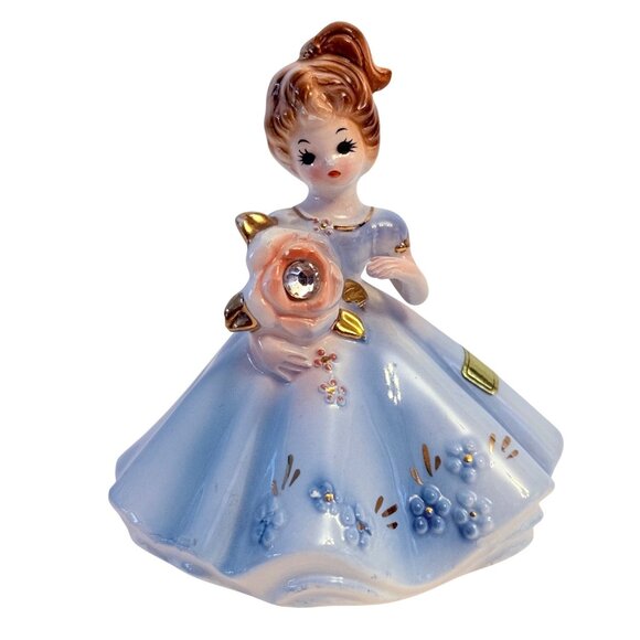 Josef Originals April Birthday Figurine 50s VTG Cottagecore Collectible Vignette - Picture 10 of 12